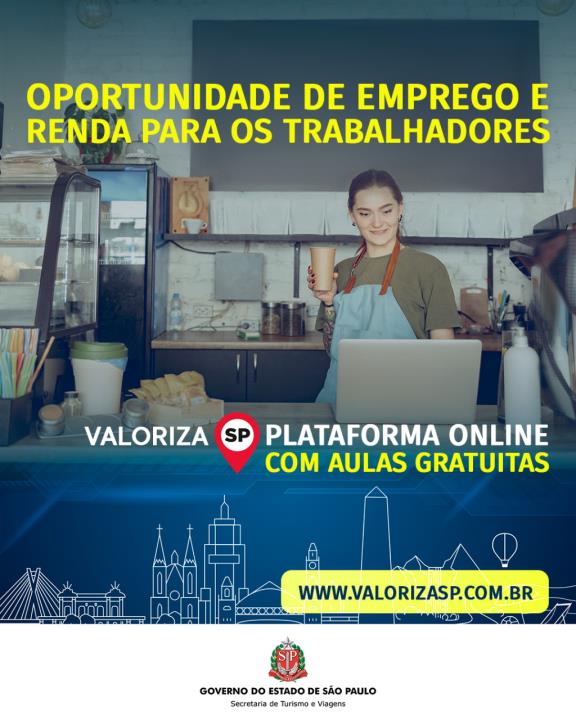 Plataforma “Valoriza SP” oferece capacitações gratuitas para profissionais da cadeia produtiva do turismo