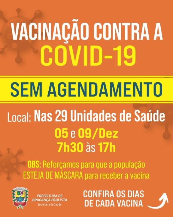 Confira os dias de cada vacina contra a Covid-19 - sem agendamento