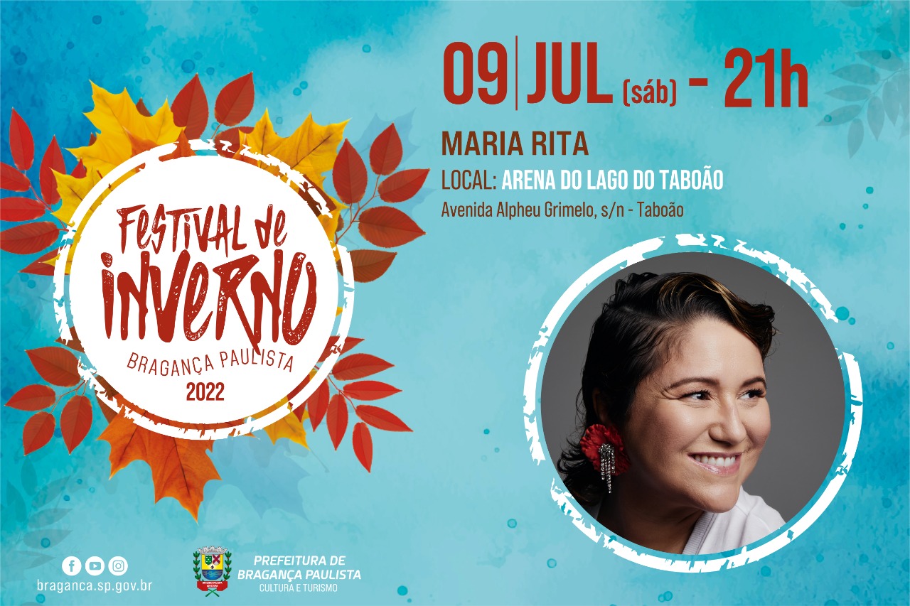Maria Rita anima fim de semana dos bragantinos com show gratuito na Arena do Lago do Taboão