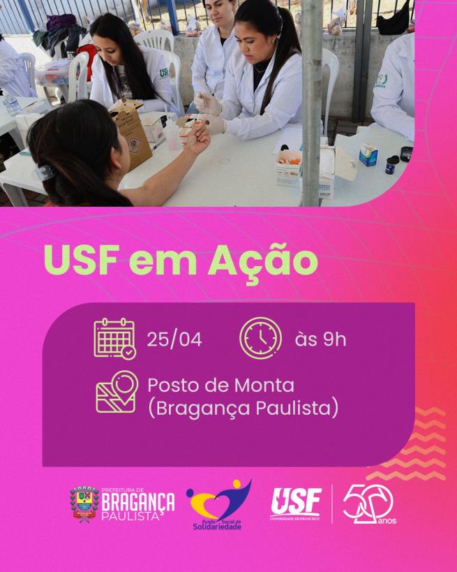 USF em Ação reúne serviços gratuitos de saúde e cidadania no Posto de Monta