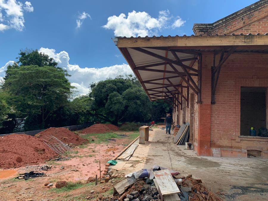 Restauração da Estação Ferroviária do Curitibanos, no Parque Jaguari, visa preservar o patrimônio histórico