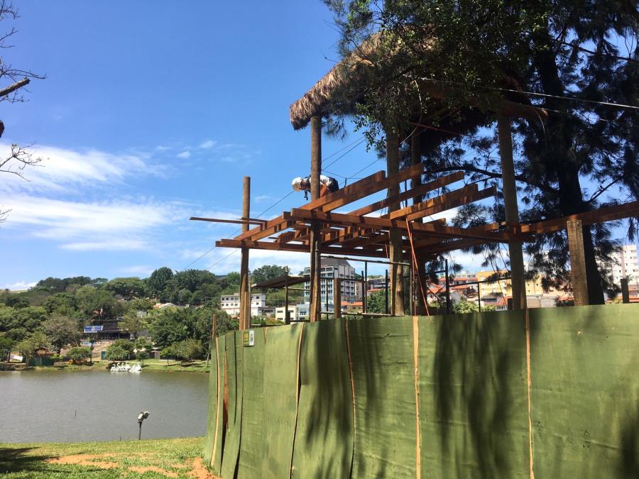 Tirolesa do Lago do Taboão: Atrativo turístico começa a ganhar forma em Bragança Paulista