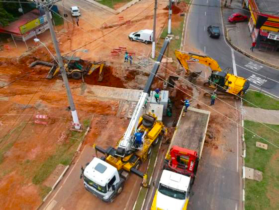 Combate às enchentes: 104 aduelas já foram implantadas na Avenida dos Imigrantes
