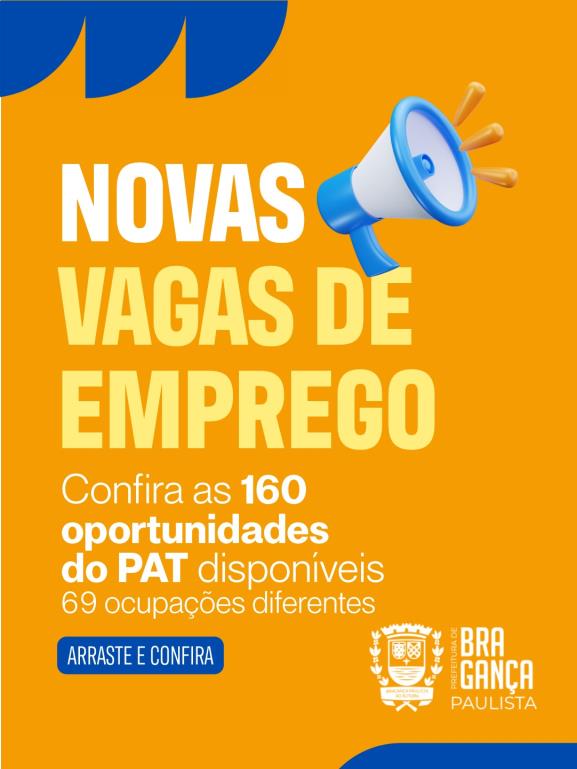 Posto de Atendimento ao Trabalhador tem 160 vagas disponíveis nesta semana
