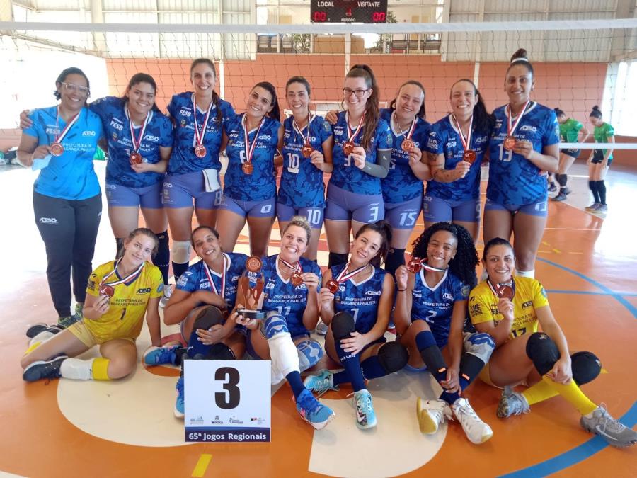 Voleibol Feminino Adulto de Bragança Paulista conquista medalha de bronze  nos 65° Jogos Regionais