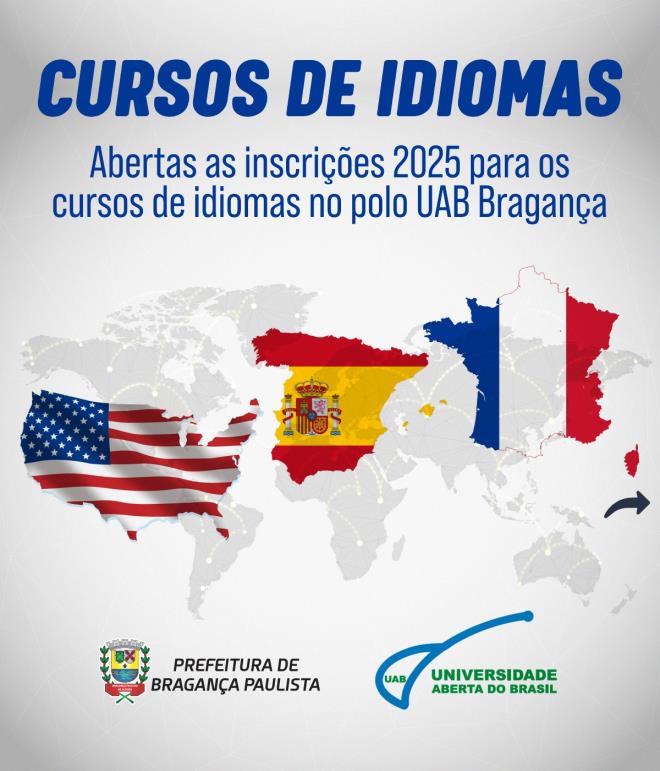 Polo UAB Bragança Paulista realiza inscrições para cursos gratuitos de idiomas