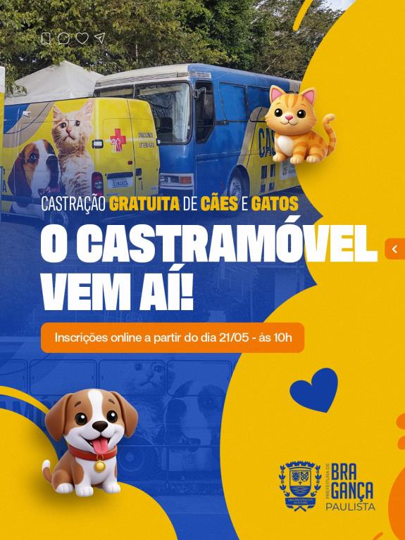 Castramóvel chega ao Bairro do Bacci nos dias 27 e 28 de maio