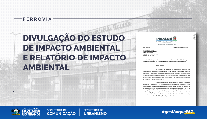 DIVULGAÇÃO DO ESTUDO DE IMPACTO AMBIENTAL E RELATÓRIO DE IMPACTO AMBIENTAL
