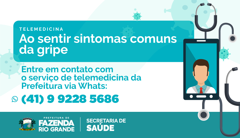 As consultas por TELEMEDICINA estarão EXCLUSIVAMENTE atendendo a pacientes com sintomas respiratórios
