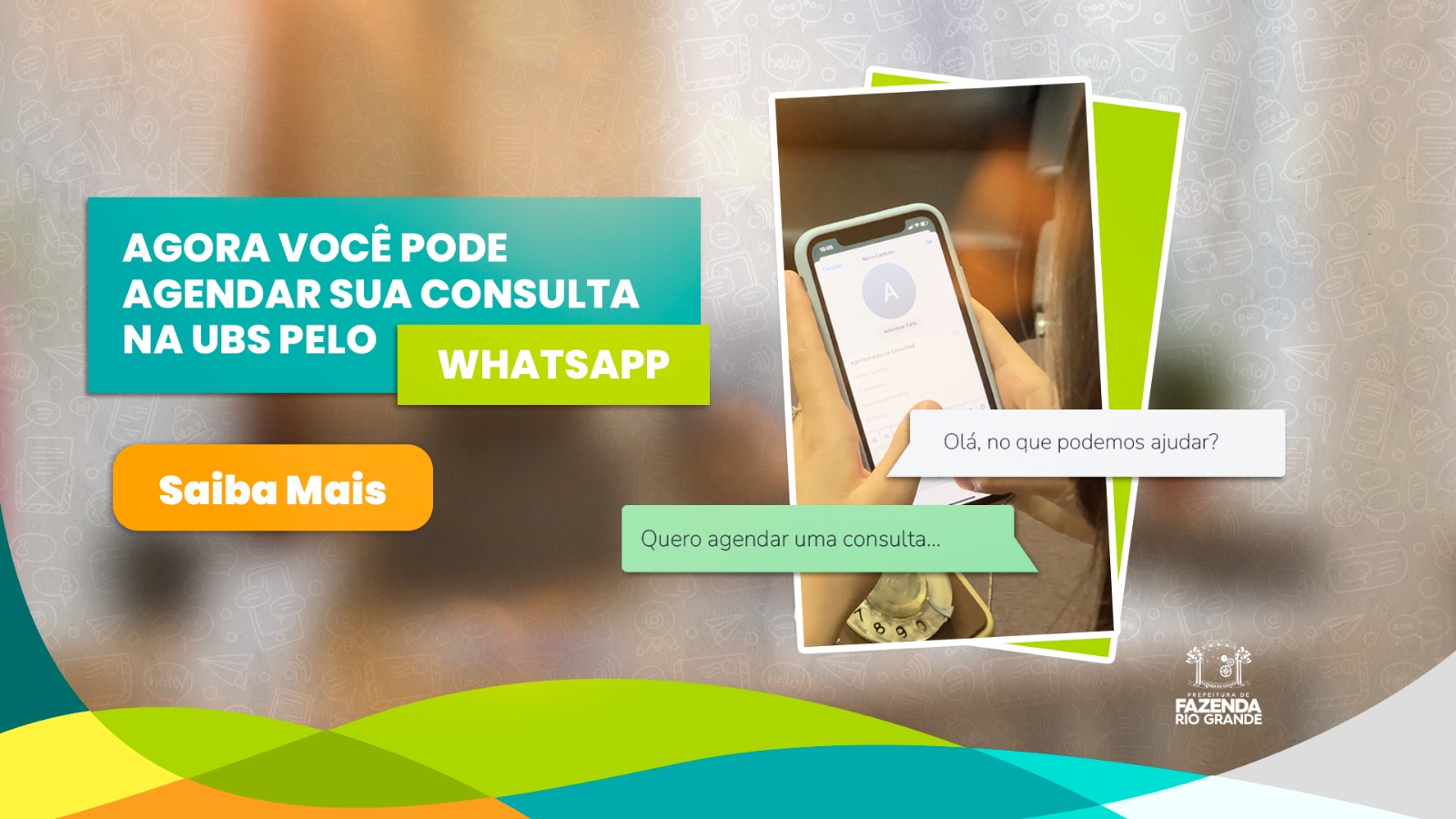 Fazendenses poderão agendar suas consultas na UBS pelo WhatsApp
