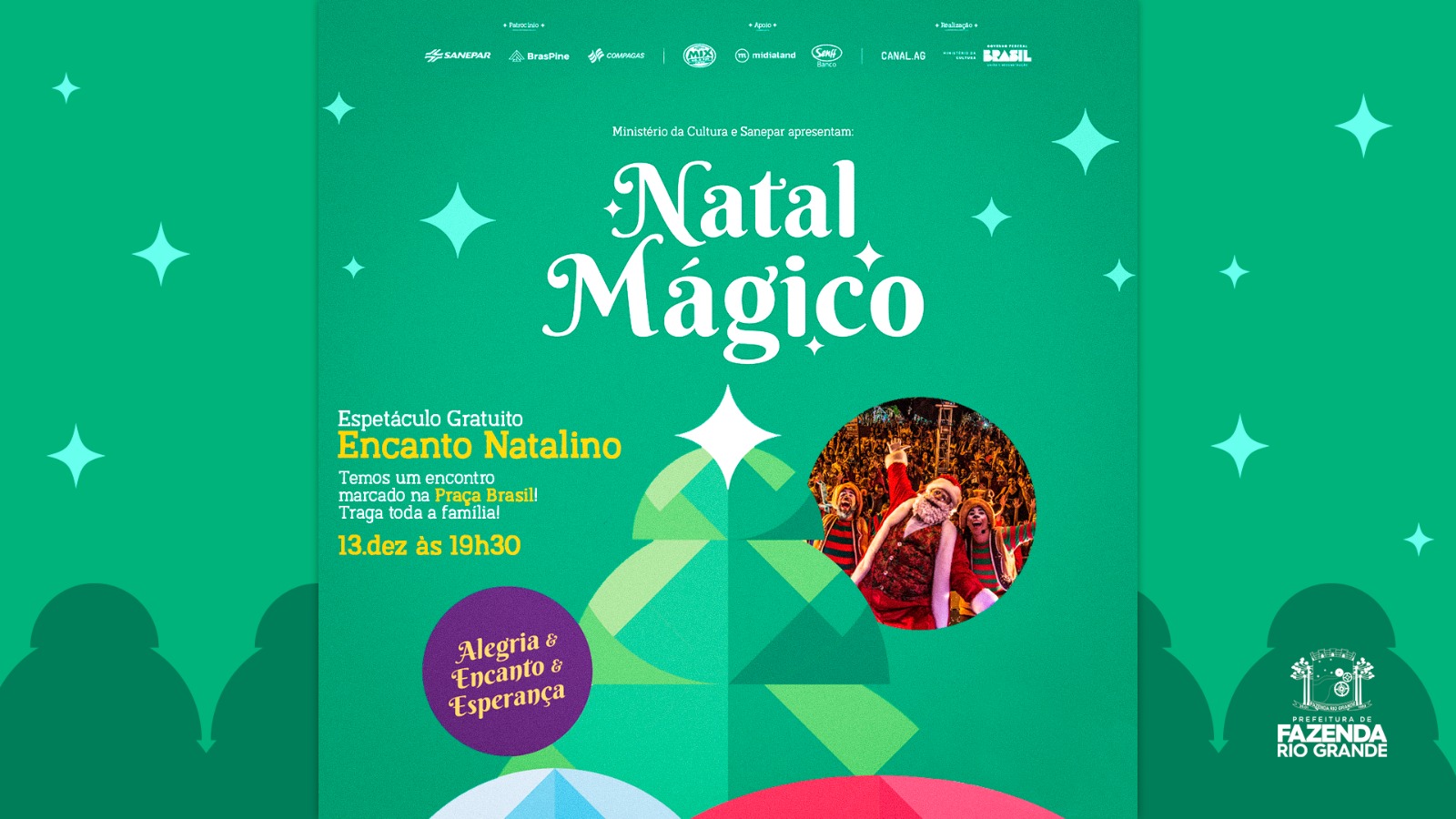 Espetáculo Natal Mágico será apresentado na Praça Brasil