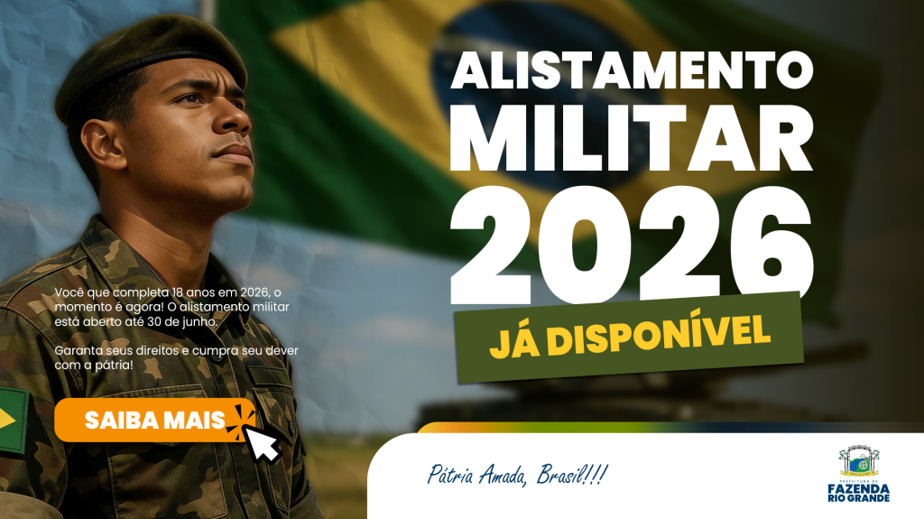 Cidadania em Dia: jovens fazendenses devem realizar o Alistamento Militar 2026