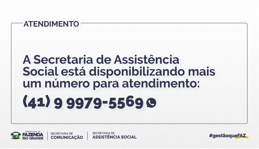 Mais um número de atendimento da Assistência Social