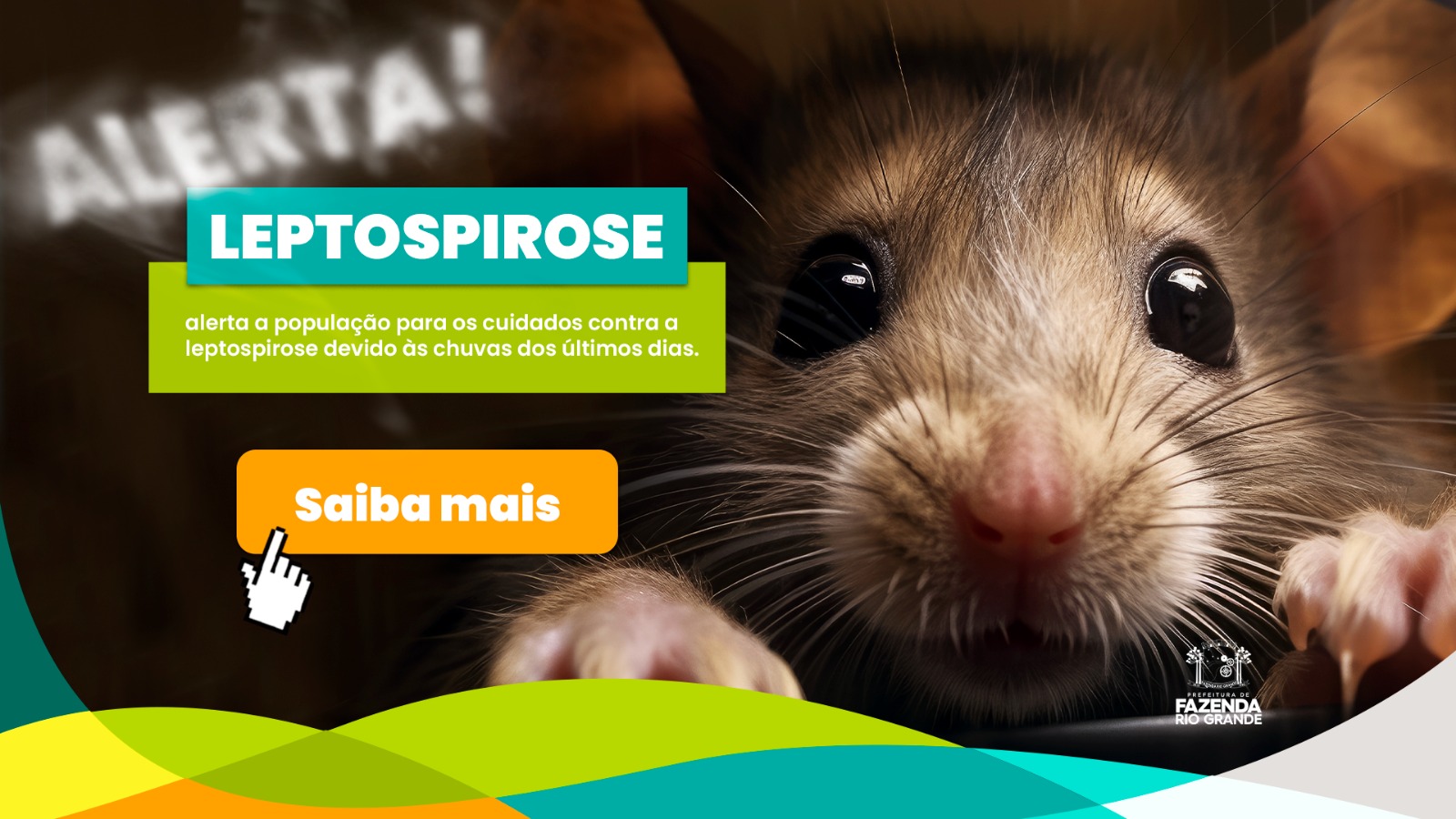 A Secretaria de Saúde alerta a população para os cuidados contra a leptospirose devido às chuvas dos últimos dias.