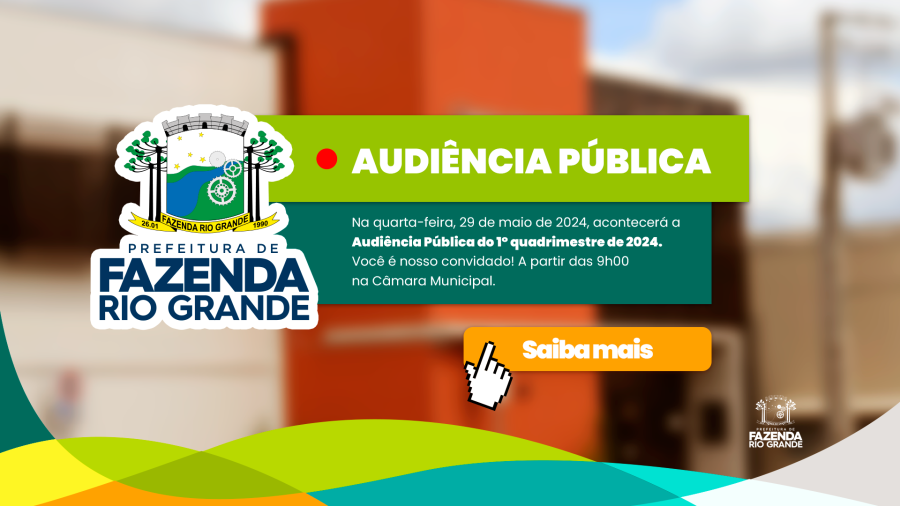 Audiência Pública para prestação de contas acontece na próxima 4ª feira