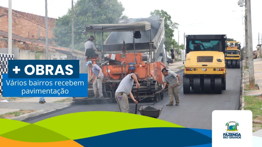 Obras de pavimentação continuam em ritmo acelerado em Fazenda Rio Grande