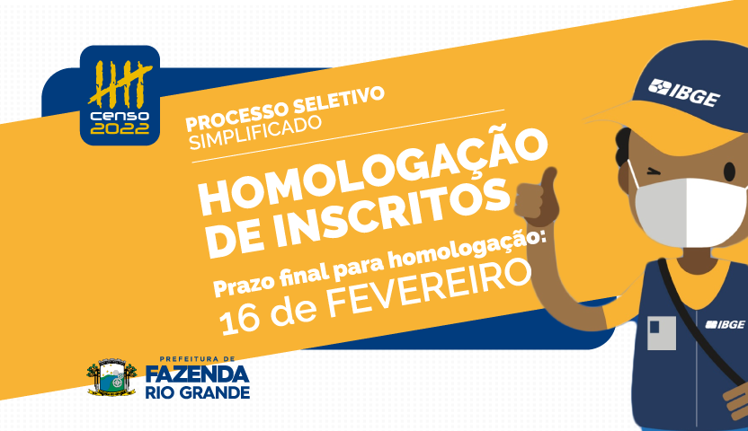 Prazo final de homologação para inscrição do IBGE