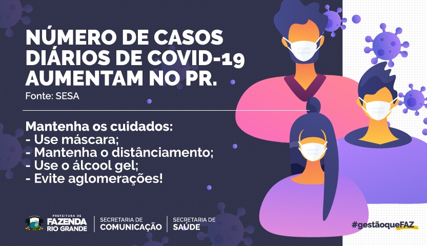 Aumento expressivo no número de casos de infectados pela COVID-19 