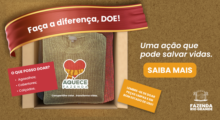 População pode doar peças de roupas novas e usadas para campanha Aquece Fazenda