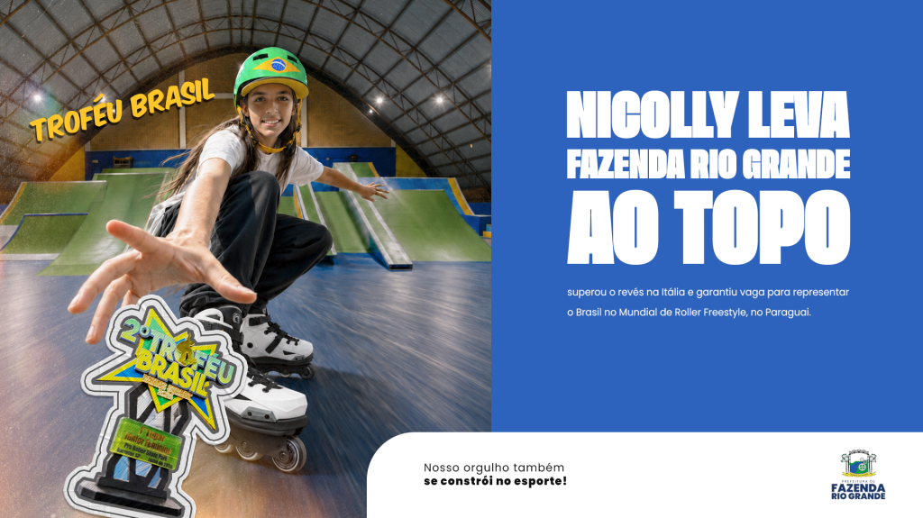 Nicole Ribas conquista vaga para o Mundial de Roller e levará o nome de Fazenda Rio Grande ao cenário internacional