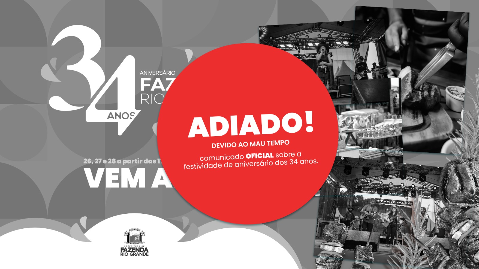 Mau tempo provoca adiamento de festividades