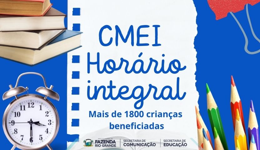 Os CMEI´S do Município voltaram a atender em tempo integral.