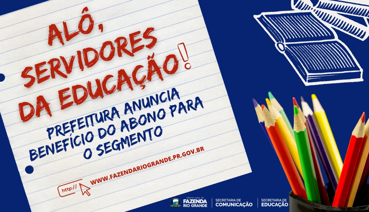 Prefeito anuncia benefícios para servidores da Educação