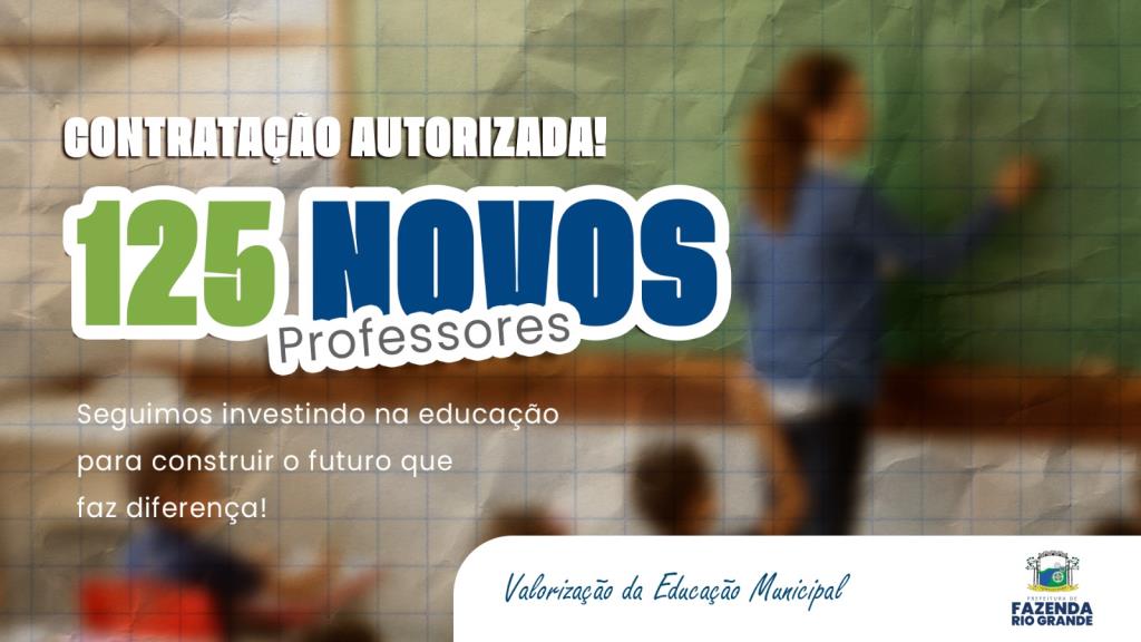 Prefeitura de Fazenda Rio Grande autoriza a contratação de 125 novos professores para integrar a Rede Municipal de Ensino