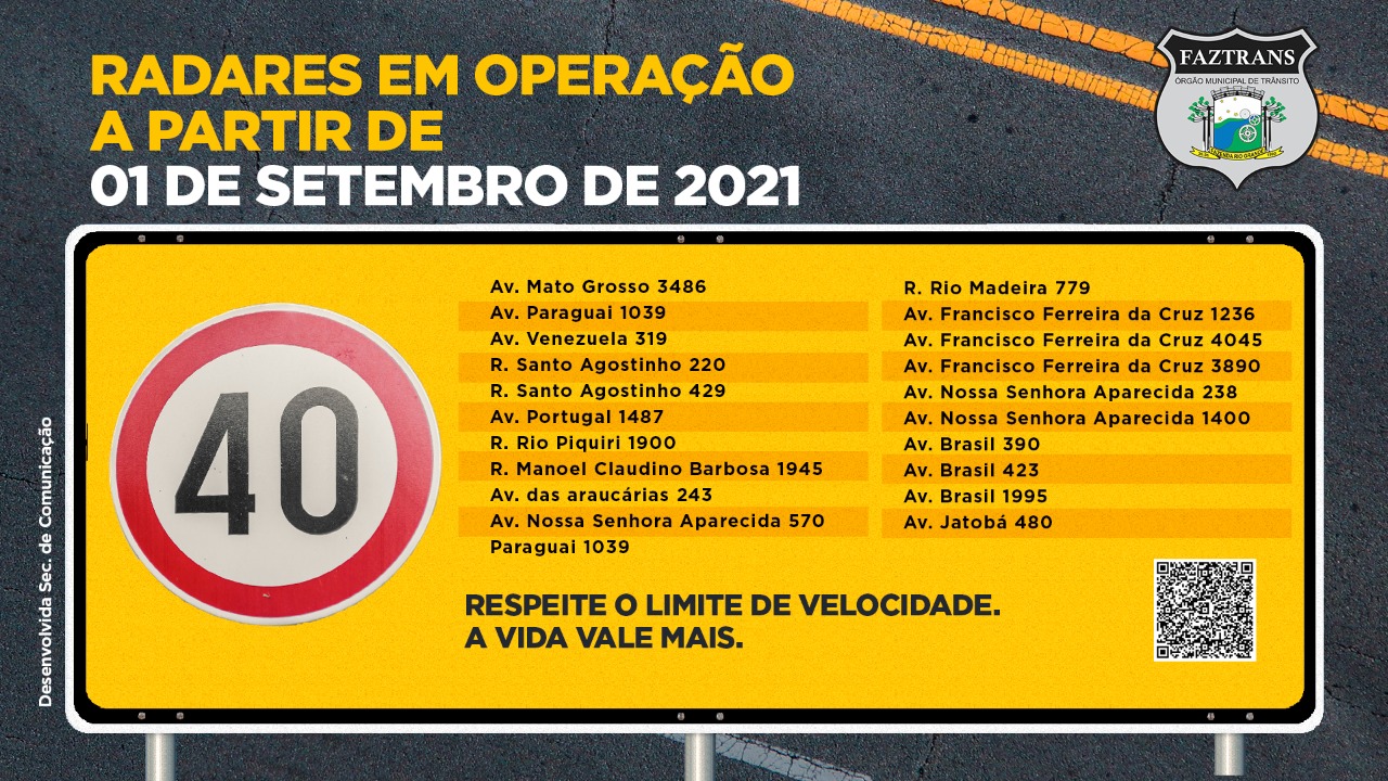 Novos radares passam a funcionar em Fazenda Rio Grande
