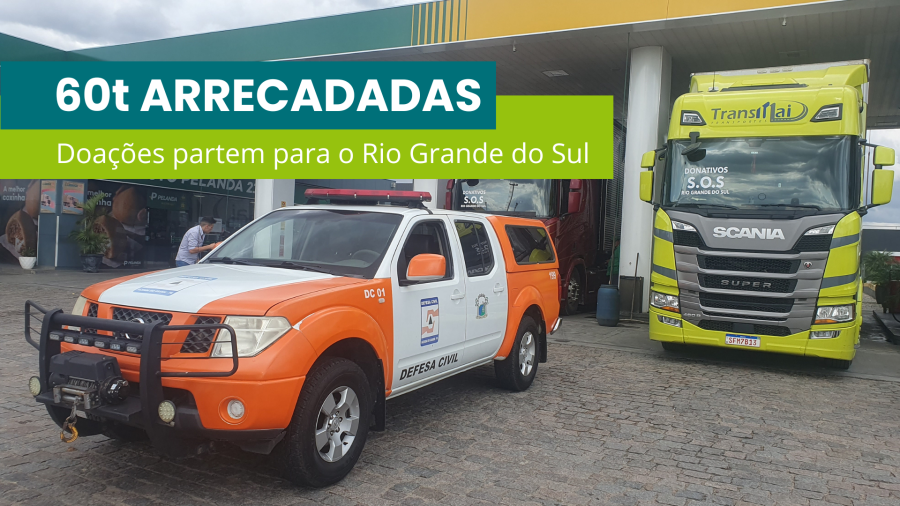 60t de arrecadações fazendenses partem para o Rio Grande do Sul