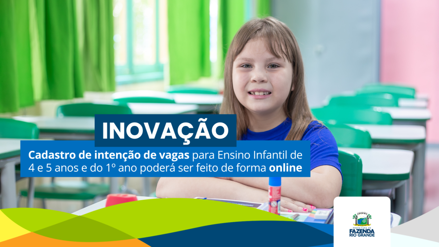 Fazenda Rio Grande abre cadastro online para intenção de vagas da Educação Infantil e 1º ano do Ensino Fundamental