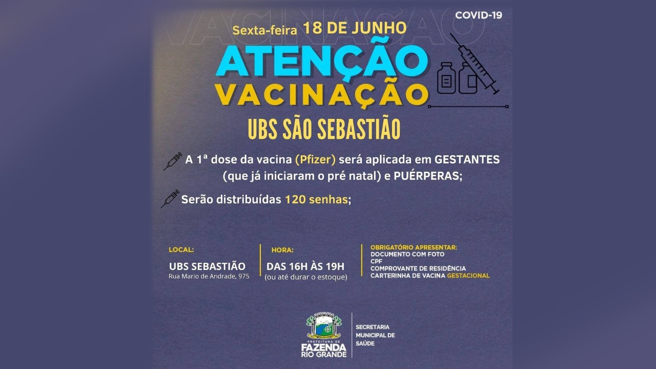 Calendário de Vacinações - UBS São Sebastião