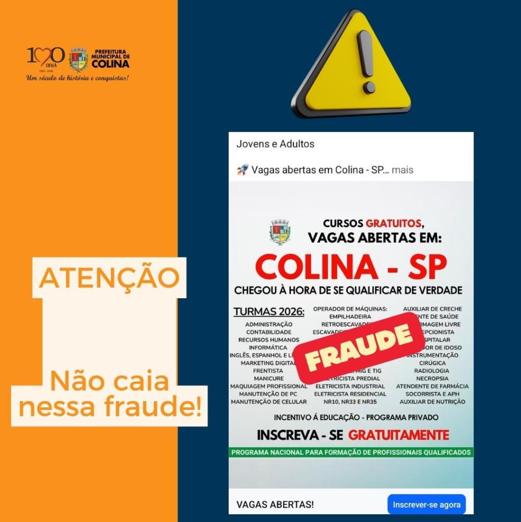 Prefeitura alerta sobre uso indevido do brasão municipal em divulgação de cursos