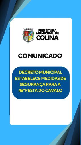 Decreto municipal estabelece medidas de segurança para a 46ª Festa do Cavalo