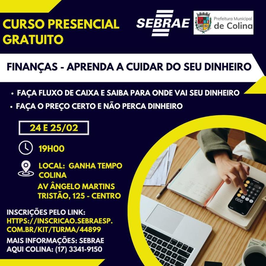 Prefeitura Municipal de Colina e Sebrae oferecem curso gratuito de finanças para empreendedores