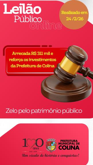 Leilão público transforma bens inservíveis em mais de R$ 311 mil para Colina