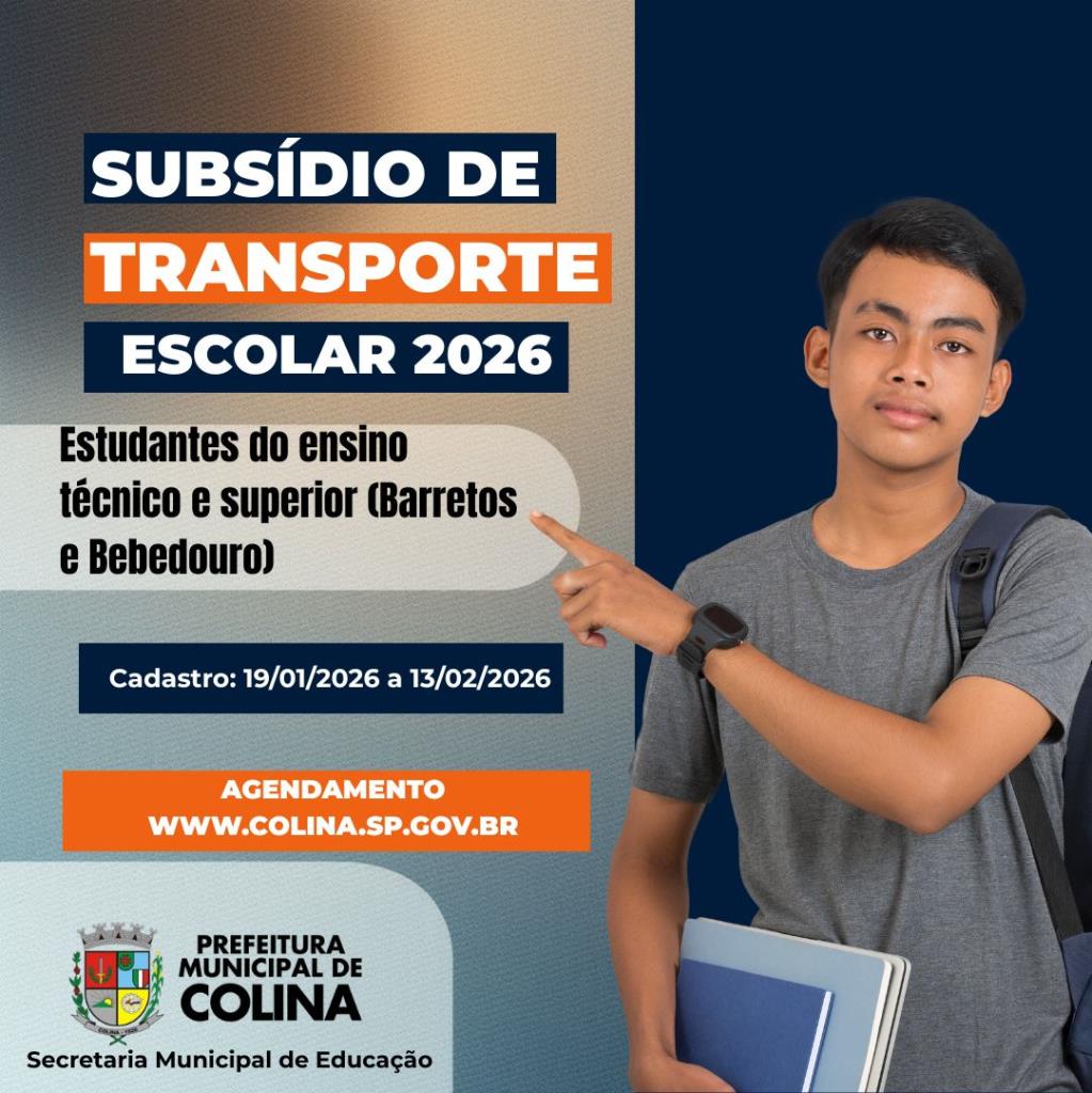 Comunicado – cadastramento para subsídio de transporte escolar 2026