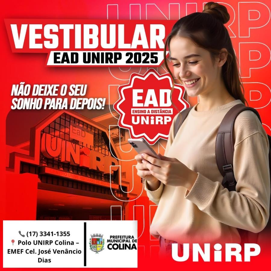 UNIRP abre inscrições para o Vestibular do 2º semestre de 2025 com bolsas de até 50% para servidores públicos de Colina
