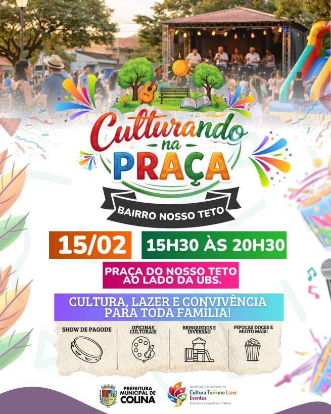 Culturando na Praça estreia na Pracinha do Nosso Teto com programação para toda a família