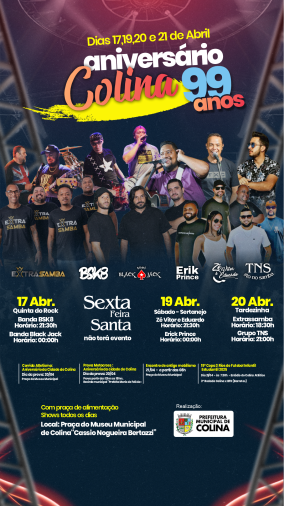 Colina Celebra 99 Anos com Programação Especial