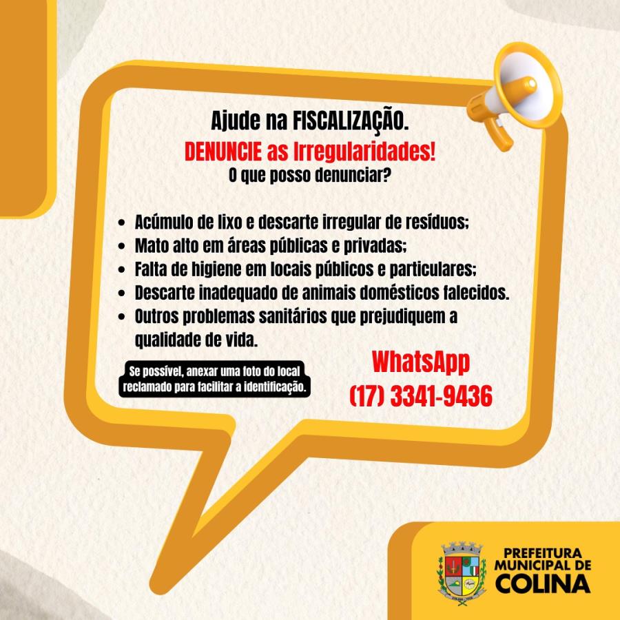 Colina Mais Limpa: Prefeitura disponibiliza canal para solicitações e denúncias