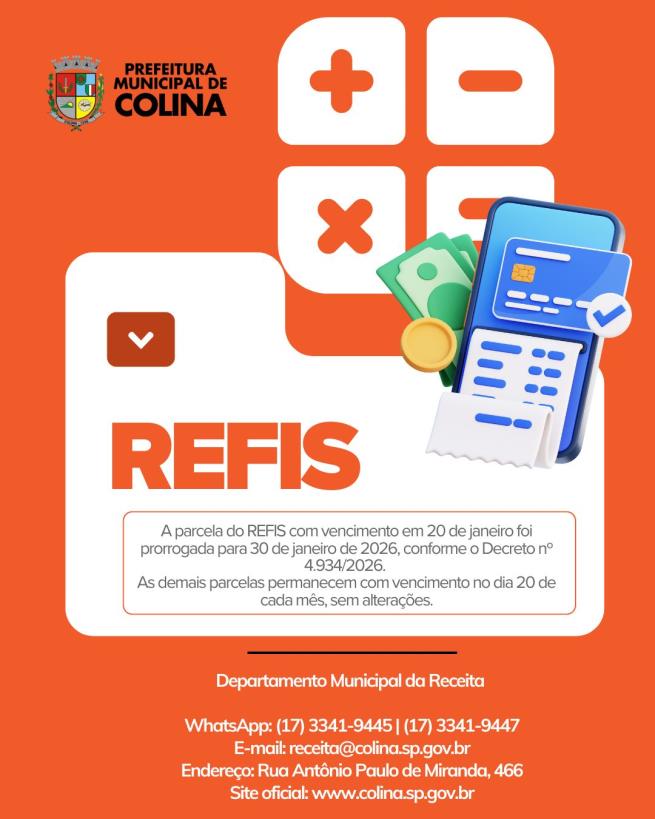 REFIS: vencimento da parcela de janeiro é prorrogado até o dia 30