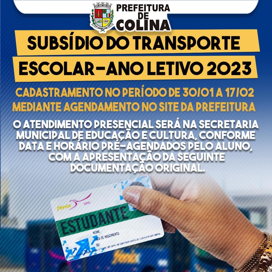 Prefeitura de Colina realiza o cadastramento do Subsidio do Transporte Escolar 2023