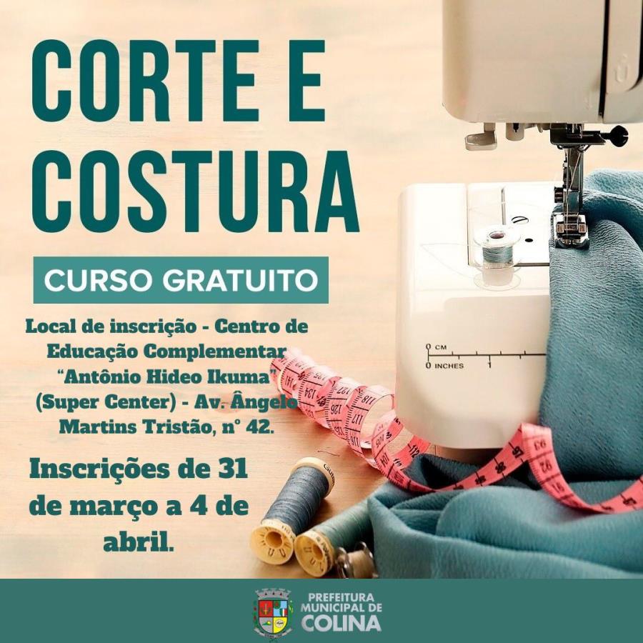 Curso de Corte e Costura – Inscrições de 31 de março a 4 de abril
