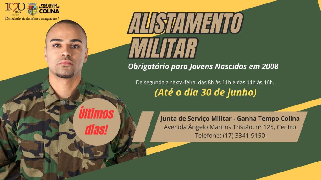 Prazo para o Alistamento Militar 2026 termina em 30 de junho