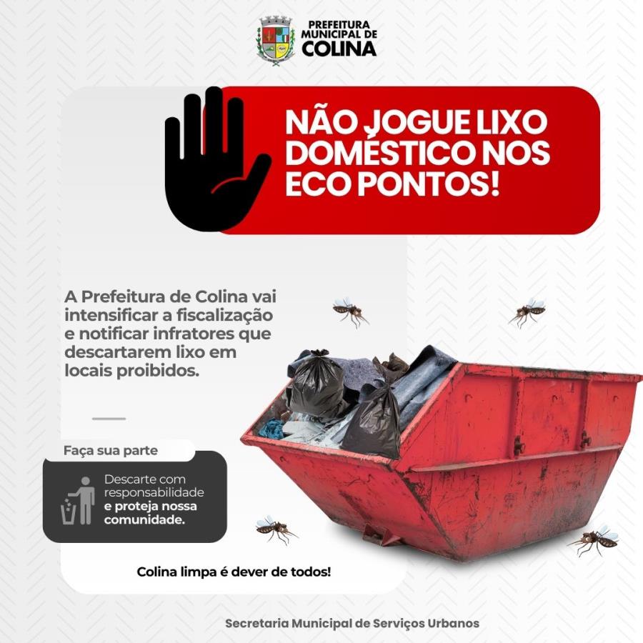 Prefeitura de Colina remaneja caçambas dos ecopontos e reforça a importância do descarte correto