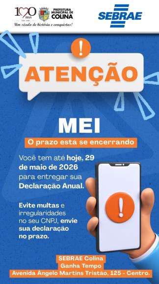 Hoje é o último dia para entrega da Declaração Anual do MEI em Colina