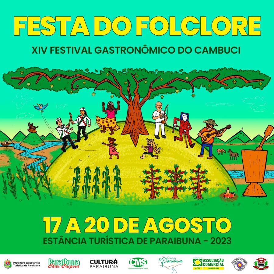 Festa do Folclore e Festival Gastronômico do Cambuci são destaques neste mês de agosto em Paraibuna