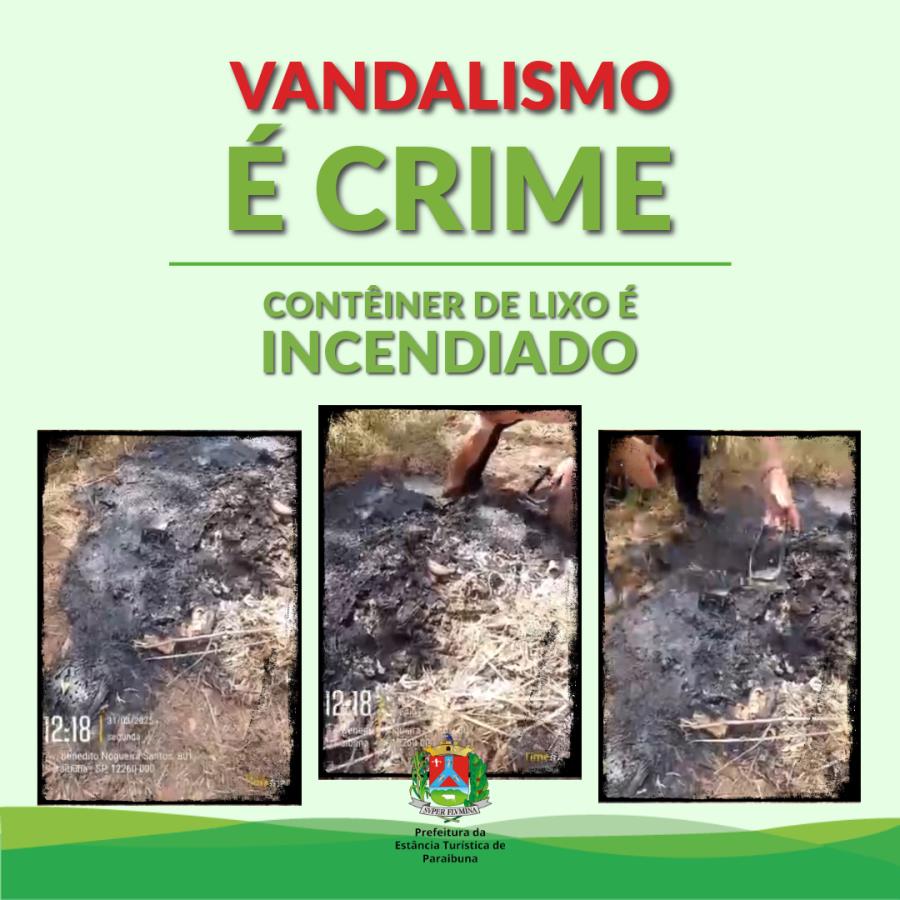 Ato de vandalismo: contêiner de lixo é incendiado no bairro "Paulo Pirata"