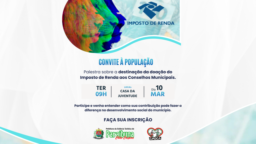 Faça sua inscrição para a palestra sobre Destinação do Imposto de Renda